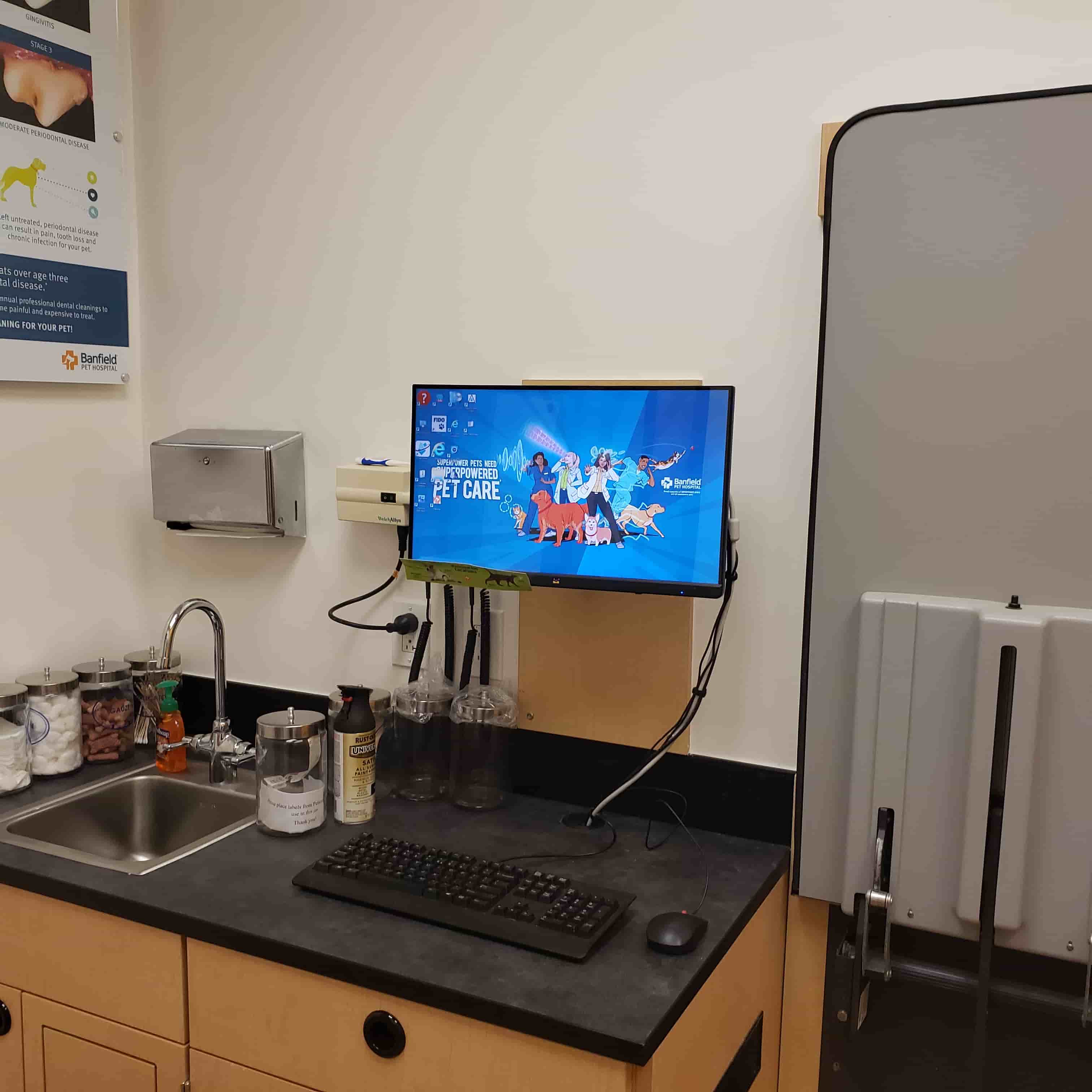 The inside of the Banfield Royal Palm Beach exam room