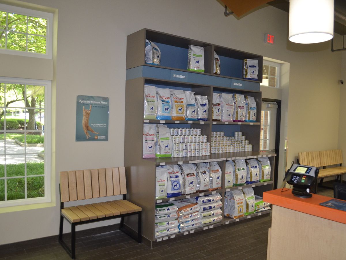 The Ellicott City Banfield food and supply shelves