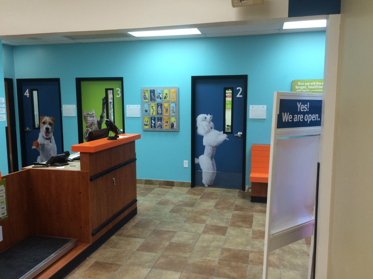 The Banfield Pet Hospital: Winston-Salem front desk and exam rooms