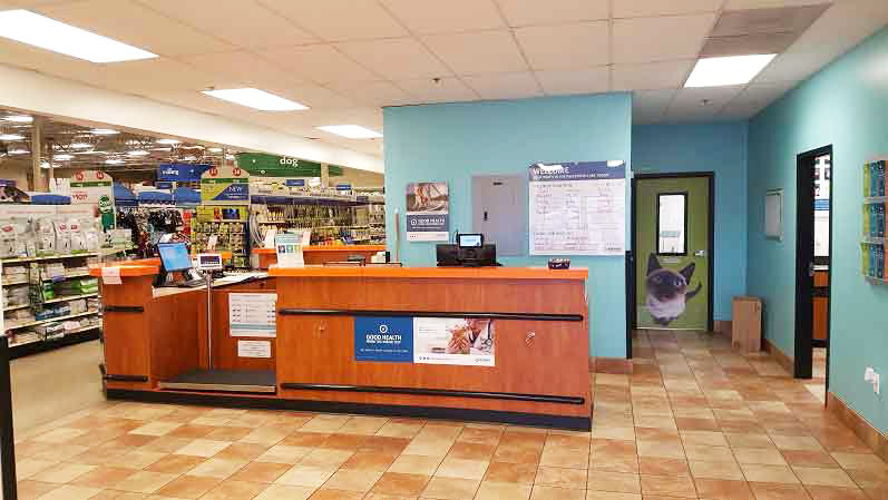 The front desk and check in at the Hickory Banfield hospital