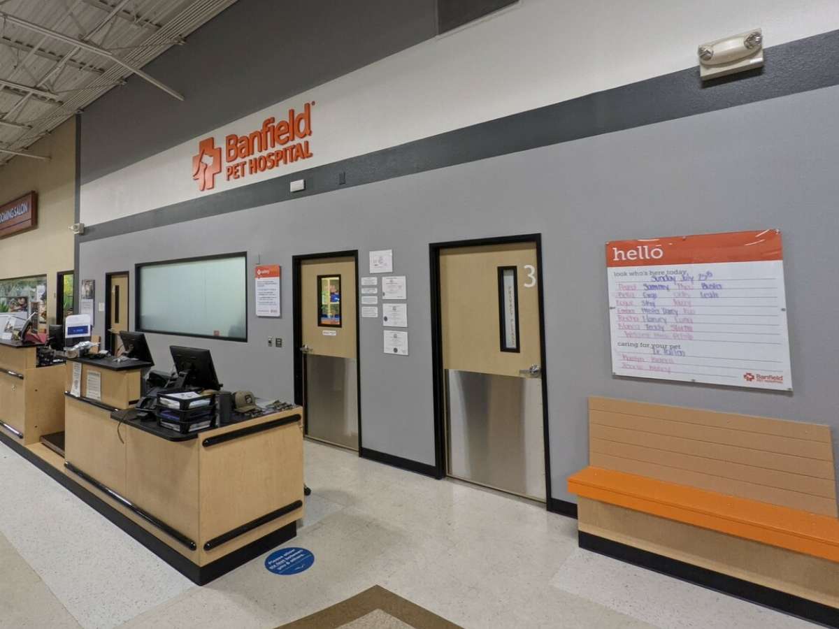 The exam room entrances inside the Woodruff Banfield hospital