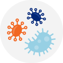Illustrated icon of internal parasites 