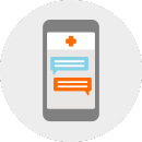 Illustration of a phone chat thread