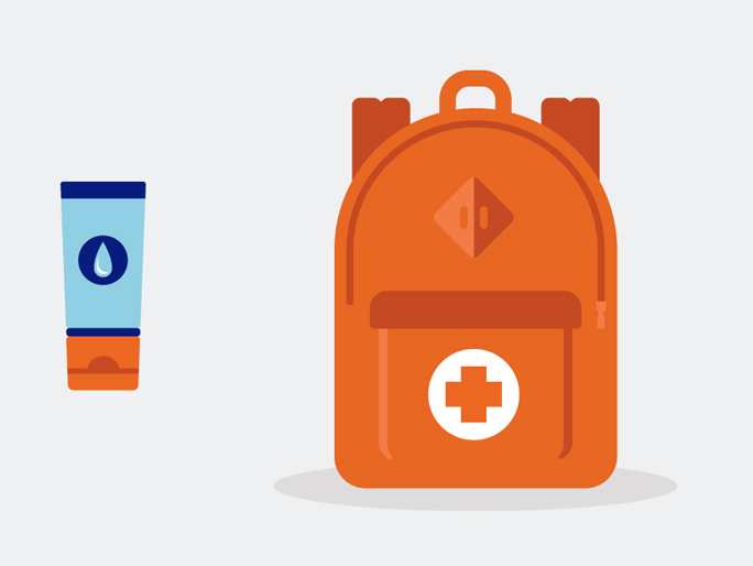 Illustration of a first aid go-bag