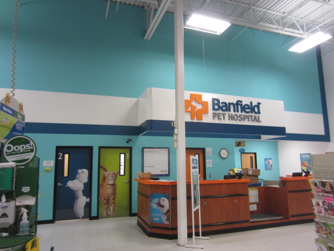 Banfield front desk and kiosk