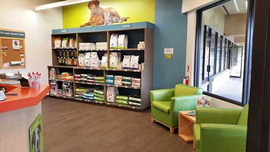 The waiting area at the Banfield Pet Hospital