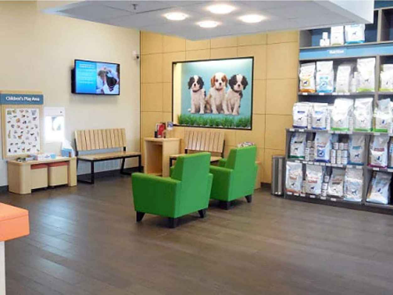 The lobby of the Banfield Pet Hospital
