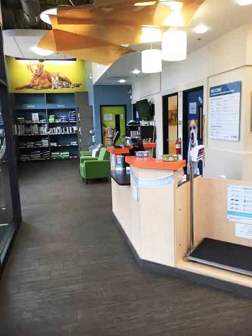 The lobby of the Banfield Pet Hospital